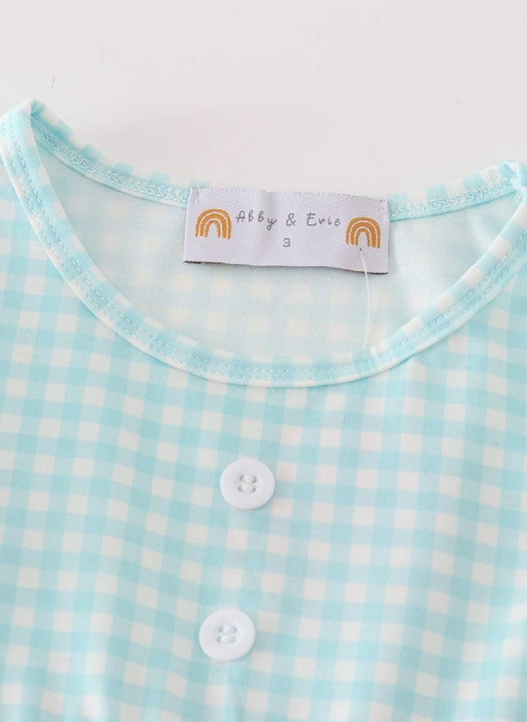 Girl's Boutique Cotton Pumpkin Blue Plaid Embroidered Ruffle Dress Matching Sibling