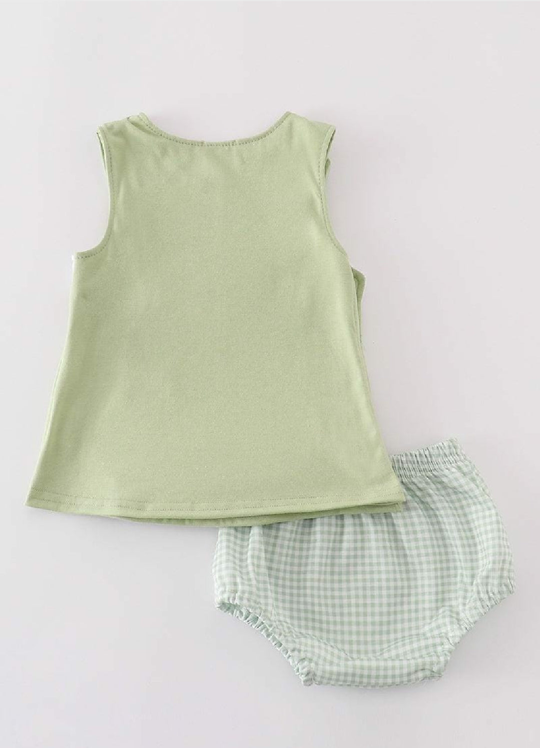 Boy's Boutique Green Easter Bunny Smocked Gingham 2 Piece Bloomer Outfit Set Matching Sibling