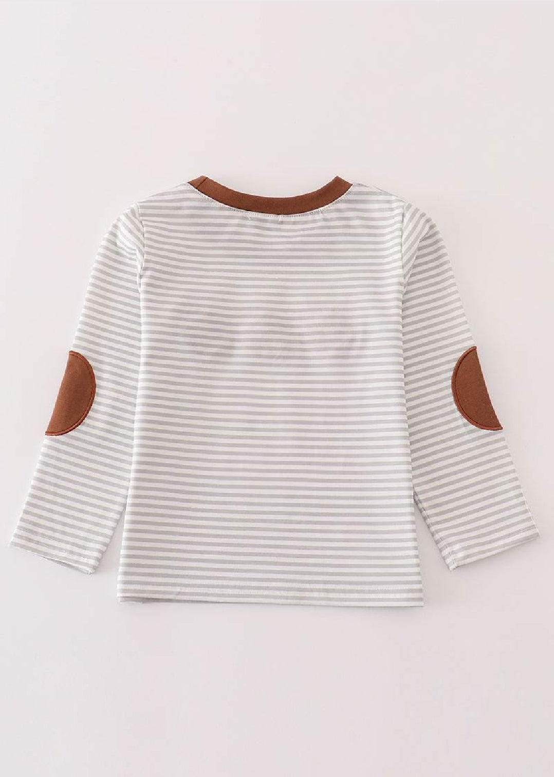 Boy's Boutique Brown Football French Knot Stripe Embroidered Embroidery Top Shirt Matching Sibling