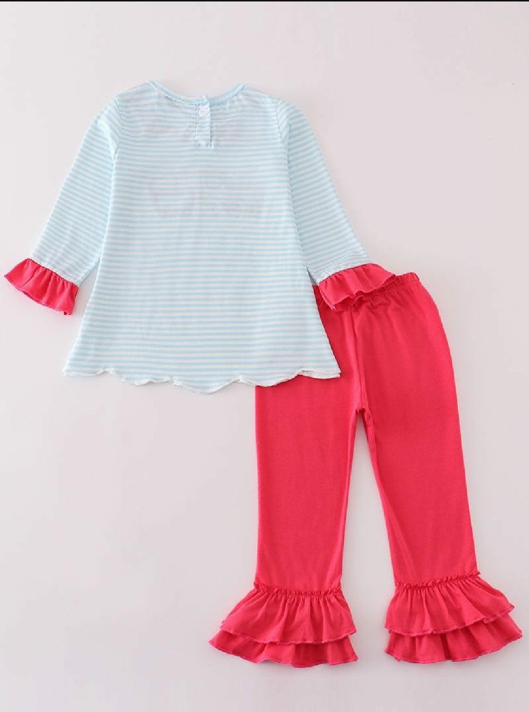 Girl's Boutique Pink Truck Heart Applique Pants Set Embroidery Embroidered Matching Sibling