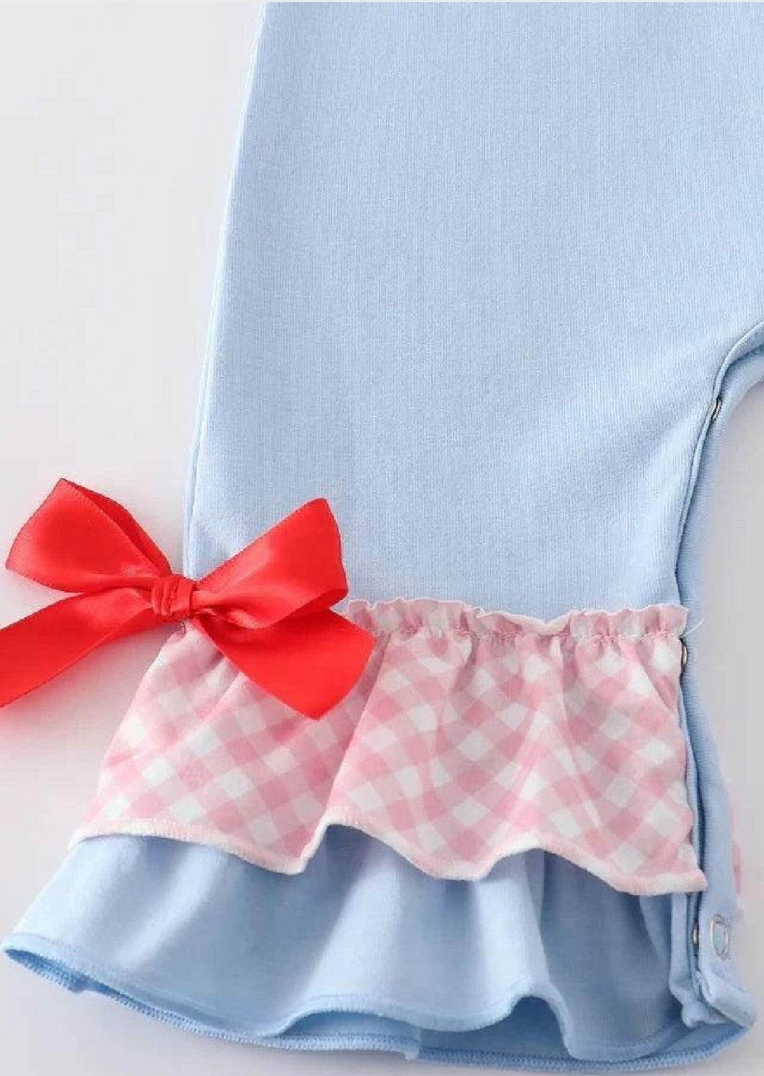 Girl's Boutique Blue Puppy Valentine Heart Applique Embroidery Embroidered Romper Matching Sibling
