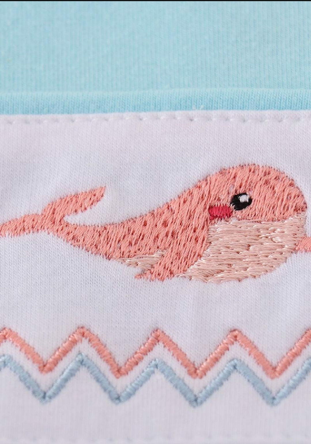 Girl's Blue Whale Embroidered Embroidery Bubble Romper Summer Vacation Sibling Matching