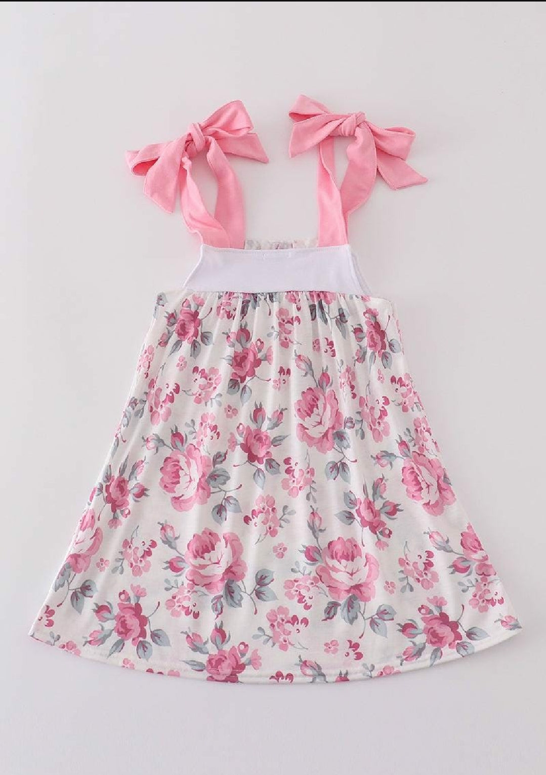 Girl's Boutique Pink Floral MAMA'S GIRL Embroidered Embroidery Dress Matching Sibling