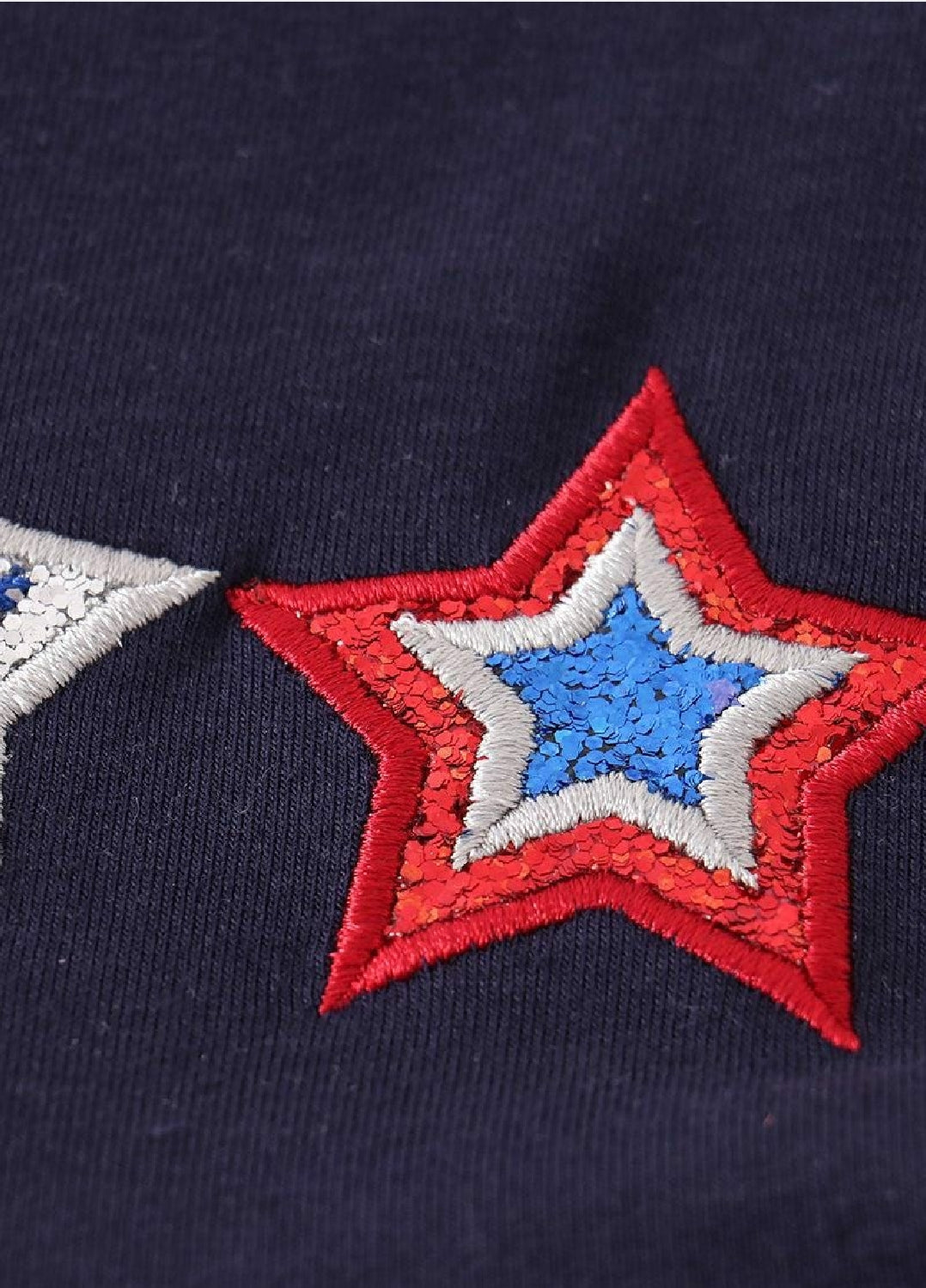 Girl's Boutique Navy Patriotic Star Sequin Summer Dress 4th Of July Matching Sibling