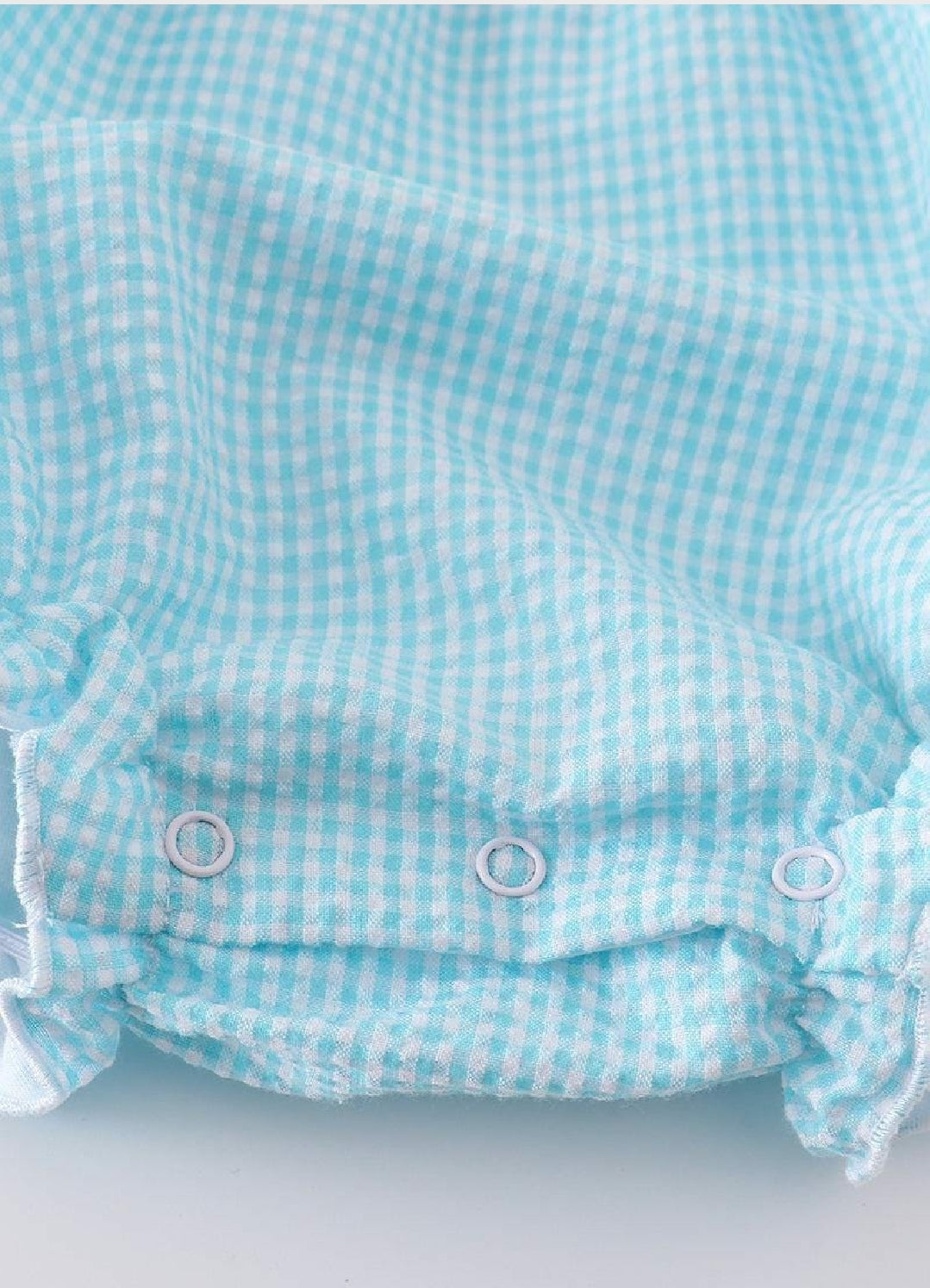 Girl's Premium Boutique Mint Easter Bunny Egg Gingham Embroidered Bubble Romper Outfit Matching Sibling