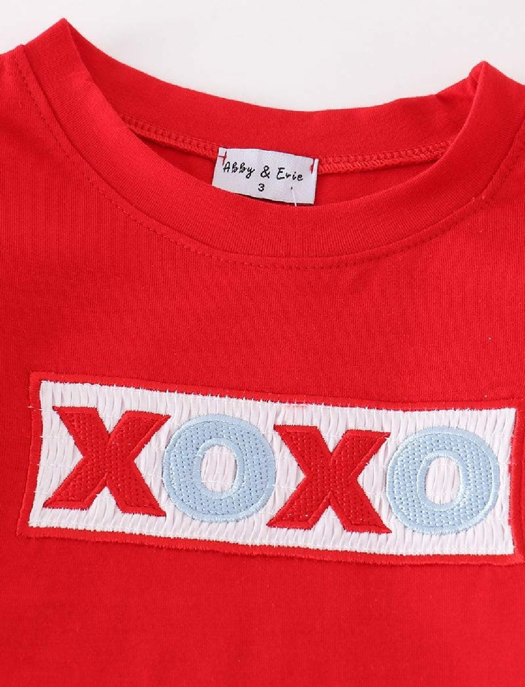Boys Boutique Valentine's Day XOXO Embroidery Embroidered 2 Piece Pant Set Outfit Matching Sibling