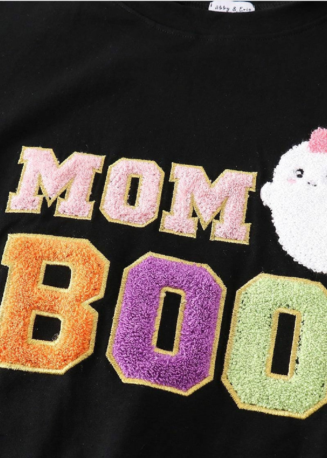 Women's Boutique Halloween Boo Chenille Patch Embroidered Embroidery Sweater Sibling And Parent Matching Mommy And Me