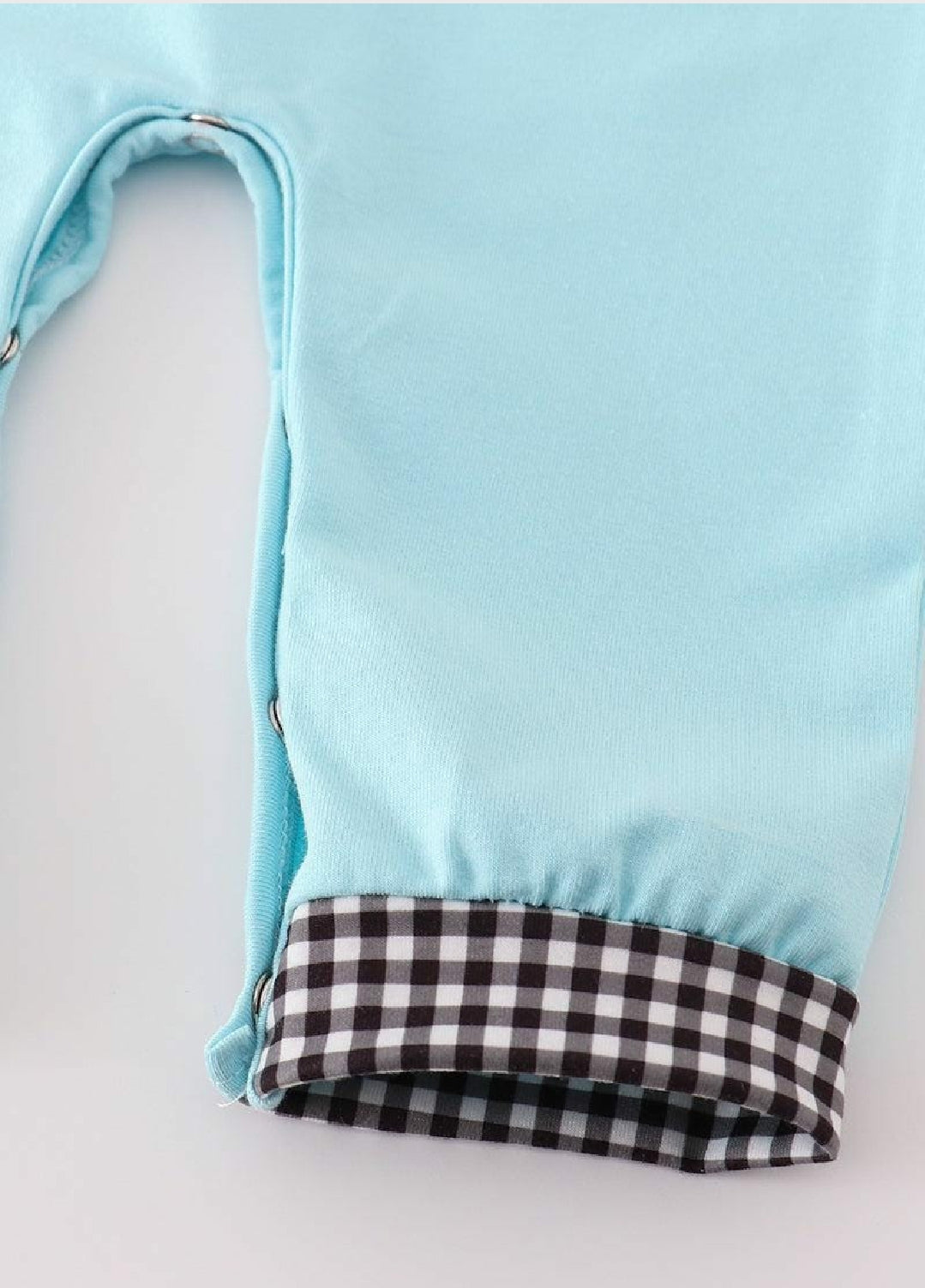 Boy's Boutique Blue Ghost Bat Halloween Plaid Embroidered Embroidery Romper Matching Sibling