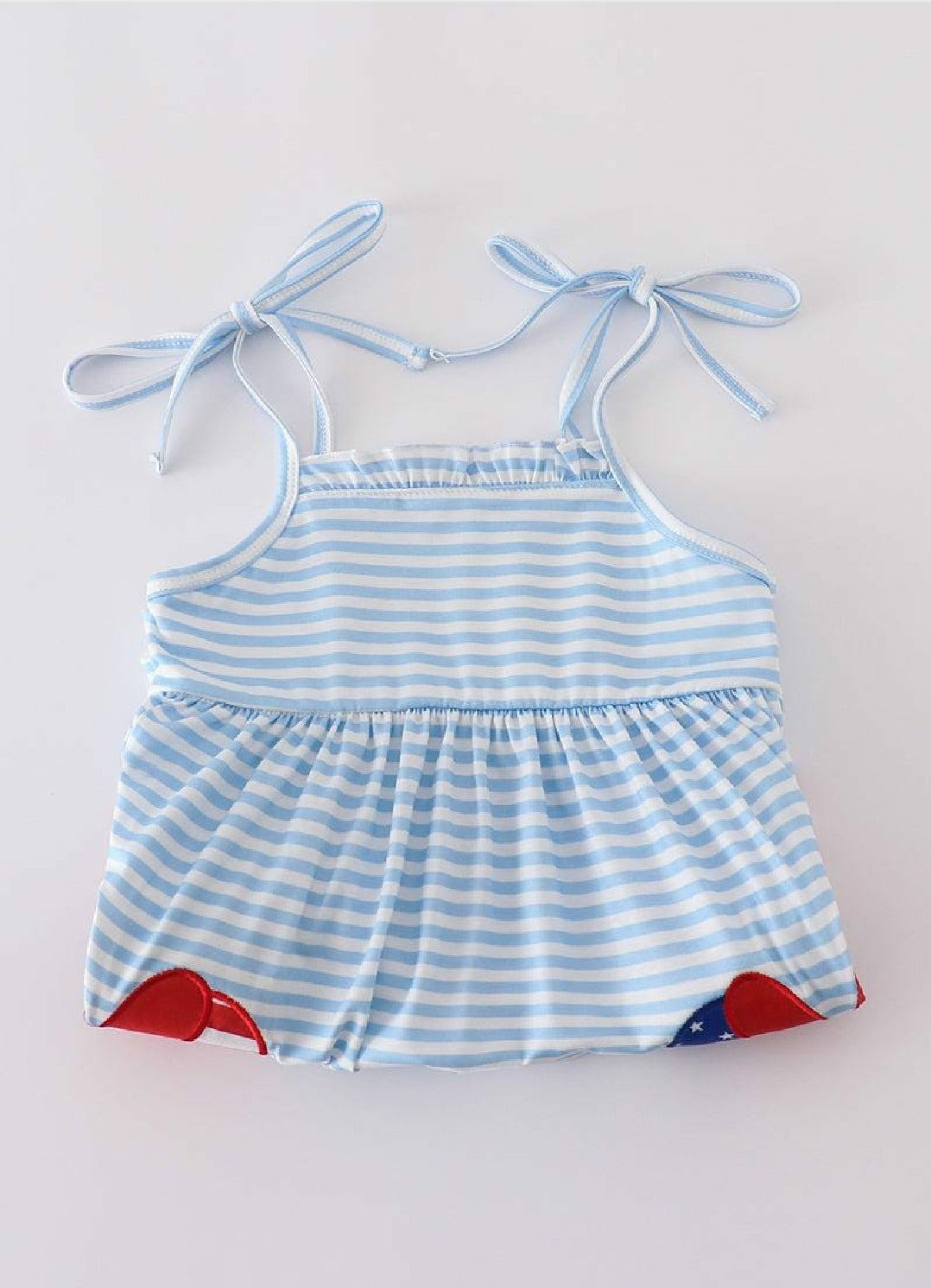 Girl's Boutique Patriotic Mouse Character Flag Red And Blue Dress 4th of July Sibling Matching
