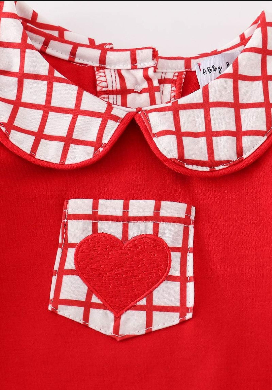 Boys Boutique Red Valentine's Day Heart Embroidery Embroidered Romper Matching Sibling