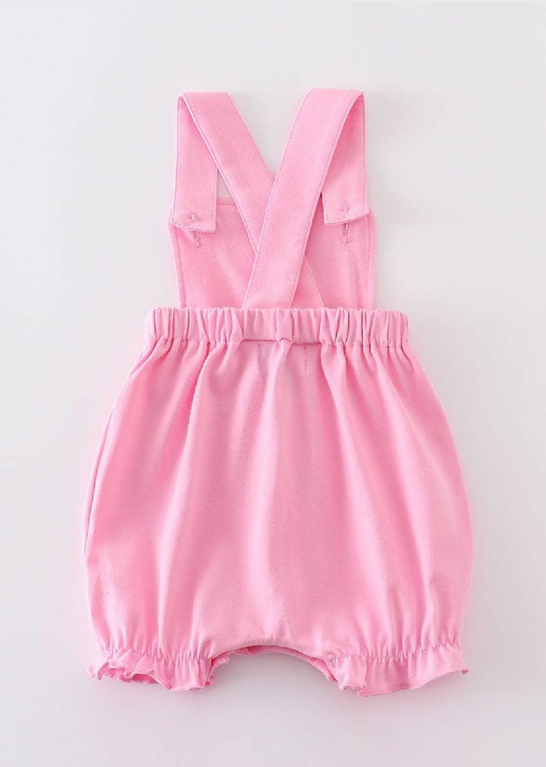 Girl's Boutique Premium Pink Easter Basket Puppy Girl Embroidered Embroidery Romper Outfit Matching Sibling