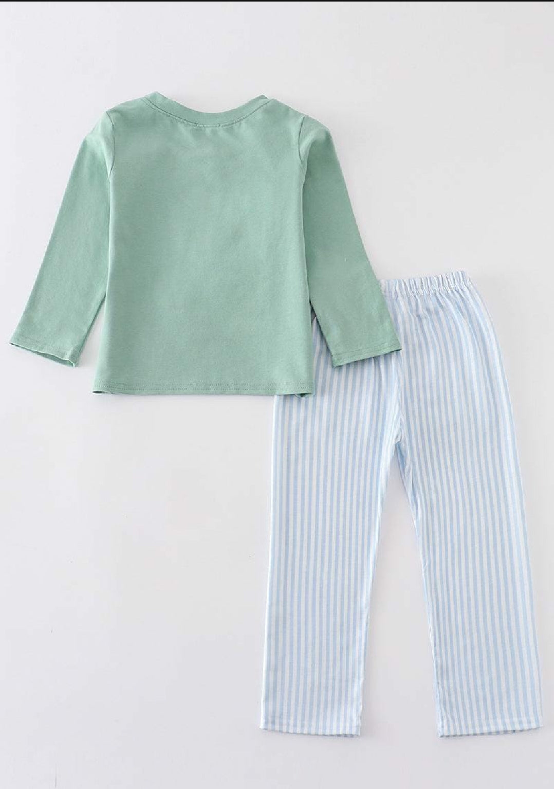 Boys Boutique Valentine's Day Green Puppy Heart Embroidery Embroidered 2 Piece Pant Set Outfit Matching Sibling