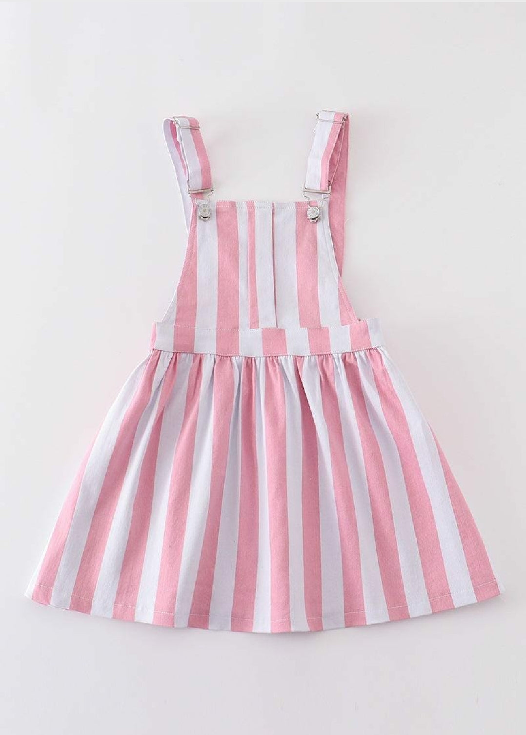 Girl's Boutique Pink Stripe Denim Strap Overall Dress Coveralls Retro