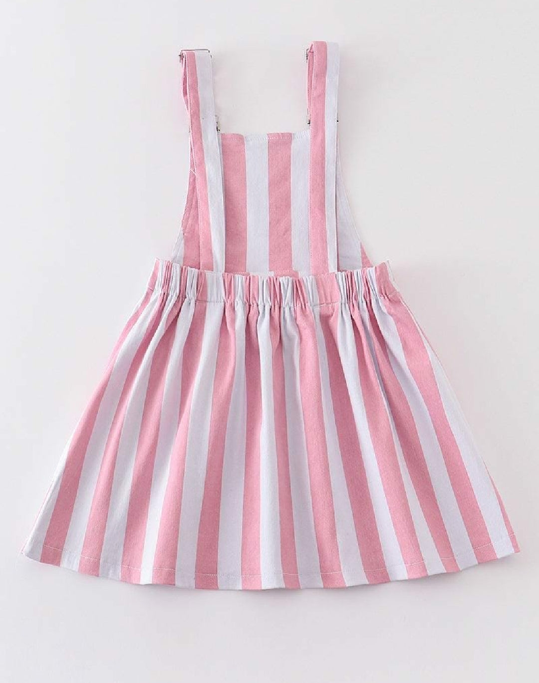 Girl's Boutique Pink Stripe Denim Strap Overall Dress Coveralls Retro