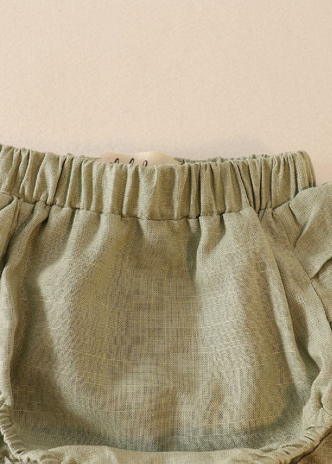Girl's Boutique Sage Green Linen Ruffle 2 Two Piece Ruffle Summer Outfit Set Matching Sibling