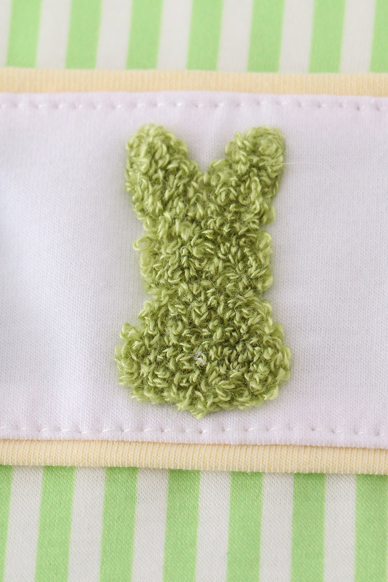 Boy's Boutique Easter French Knot Bunny Bunnies Applique Embroidered Embroidery Two Piece Short Outfit Matching Sibling