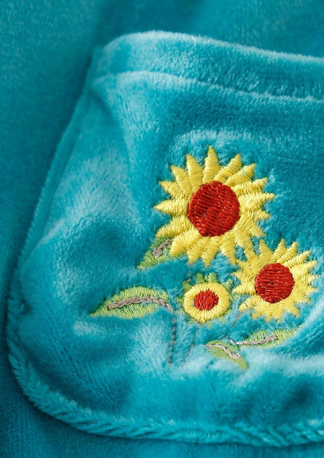 Girl's Boutique Blue Velvet Sunflowes Lace Embroidered Embroidery Bubble Romper Matching Sibling