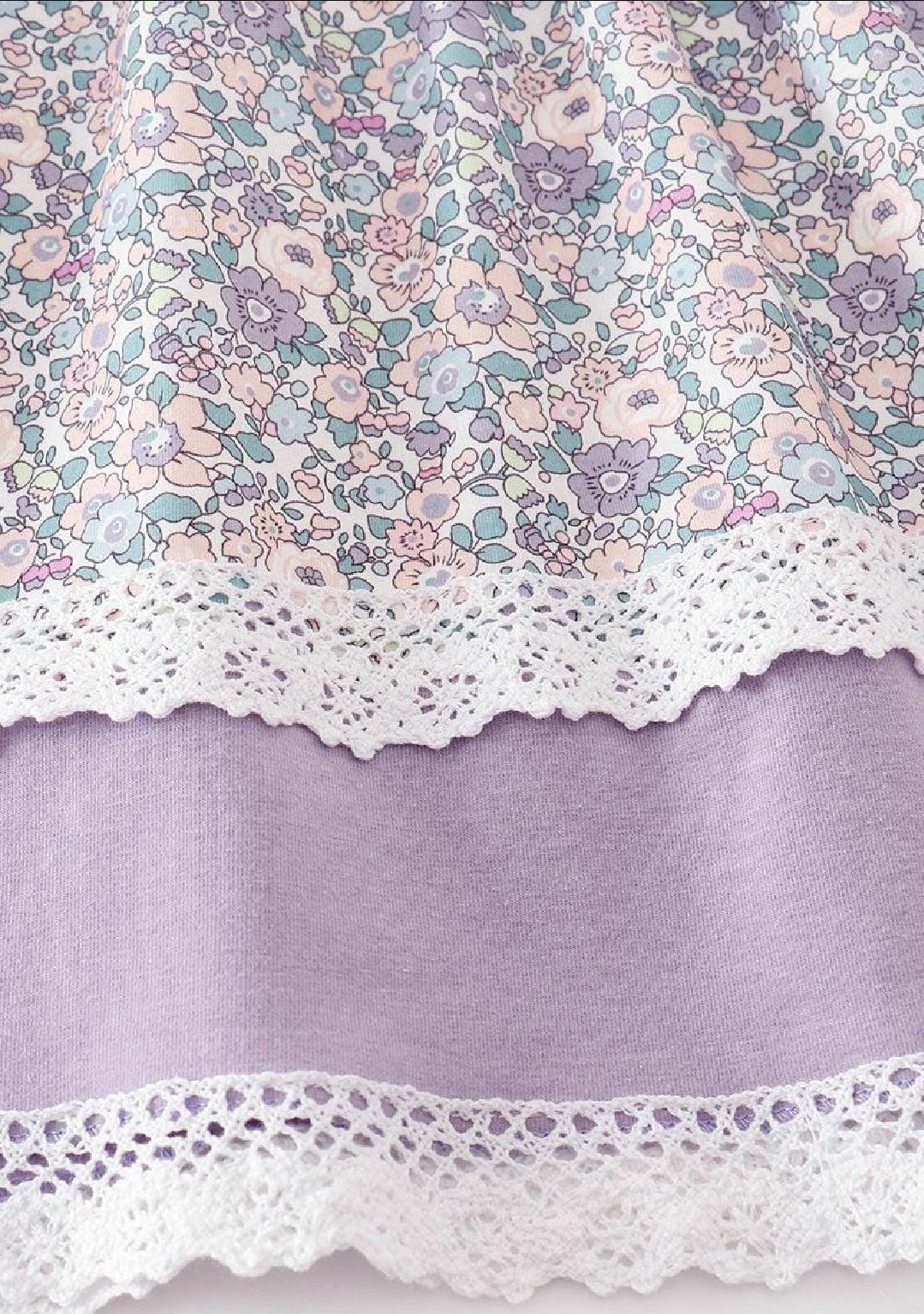 Girl's Boutique Purple Floral Print Lace Lilac Spring Dress Matching Sibling