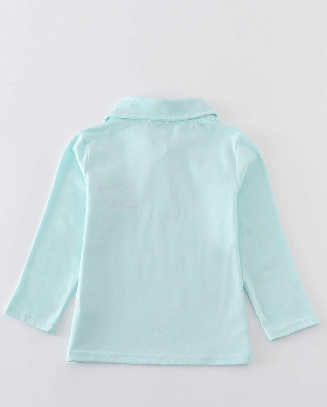 Boys Boutique Valentine's Day Heart Blue Truck Embroidery Embroidered Long Sleeve Collar Shirt Top Matching Sibling