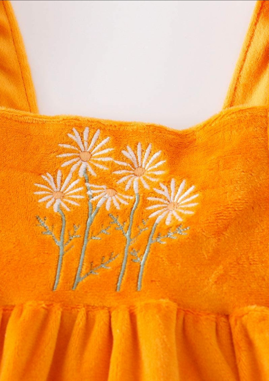 Girl's Boutique Honey Bee Velvet Sunflowes Lace Embroidered Embroidery Two Piece Bloomer Set Outfit Matching Sibling