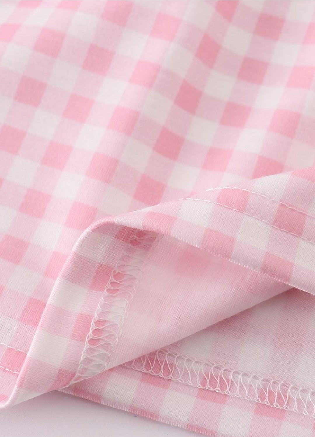 Girl's Boutique Pink Bunny Gingham Dress Sibling Matching Embroidered Embroidery