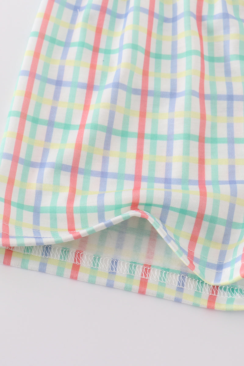 Boy's Boutique Green Sailboat French Knot Shirt Shorts 2 Piece Set Sibling Matching Summer Cruise Trip