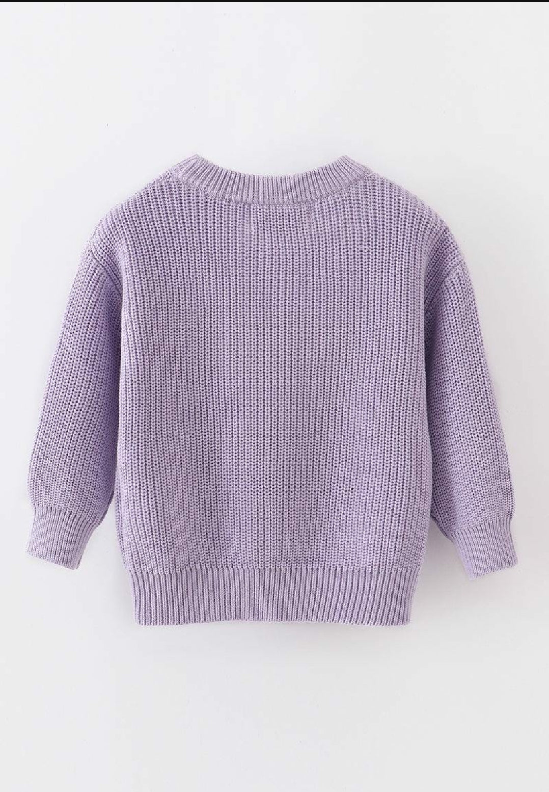 Girl's Boutique Easter Purple Hand-Embroidery Bunny Pullover Sweater Matching Sibling