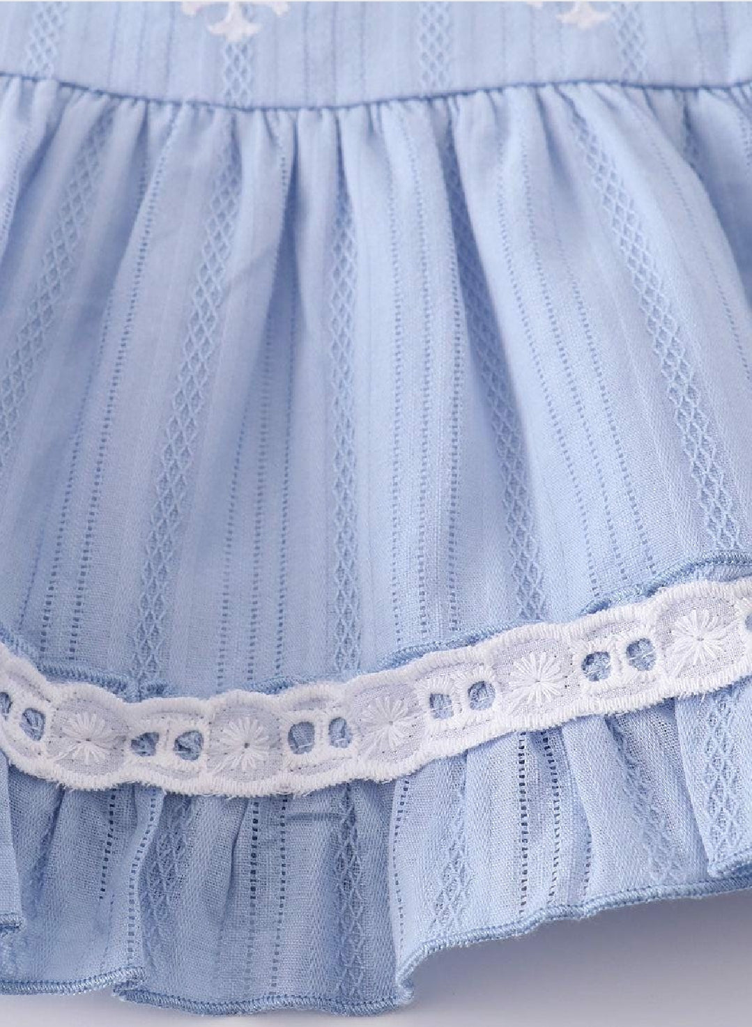 Girl's Boutique Premium Blue Easter Cross Girl Embroidered Embroidery Bloomer Set Matching Sibling