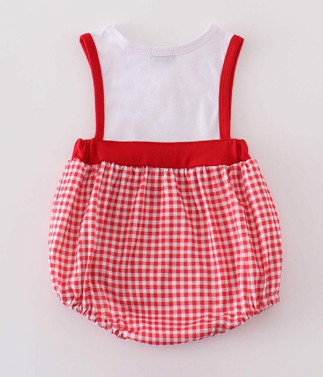 Boy's Boutique Red Farm E-I-E-I-O Applique Checkered Embroidered Embroidery Romper Outfit Matching Sibling