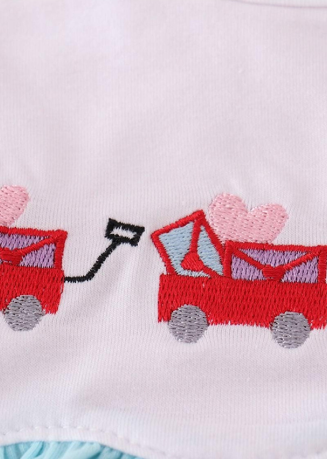 Girl's Boutique Valentine's Day Heart Envelope Stripe Embroidery Embroidered Dress Matching Sibling
