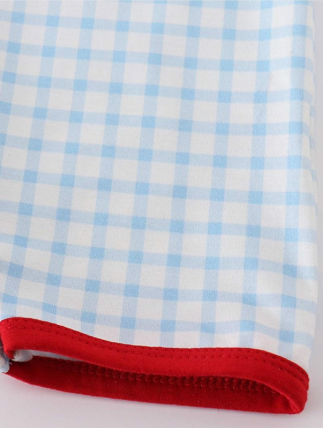 Boy's Boutique Blue Gingham Flag Patriotic 4th Of July Embroidered Jon Jon Romper Matching Sibling