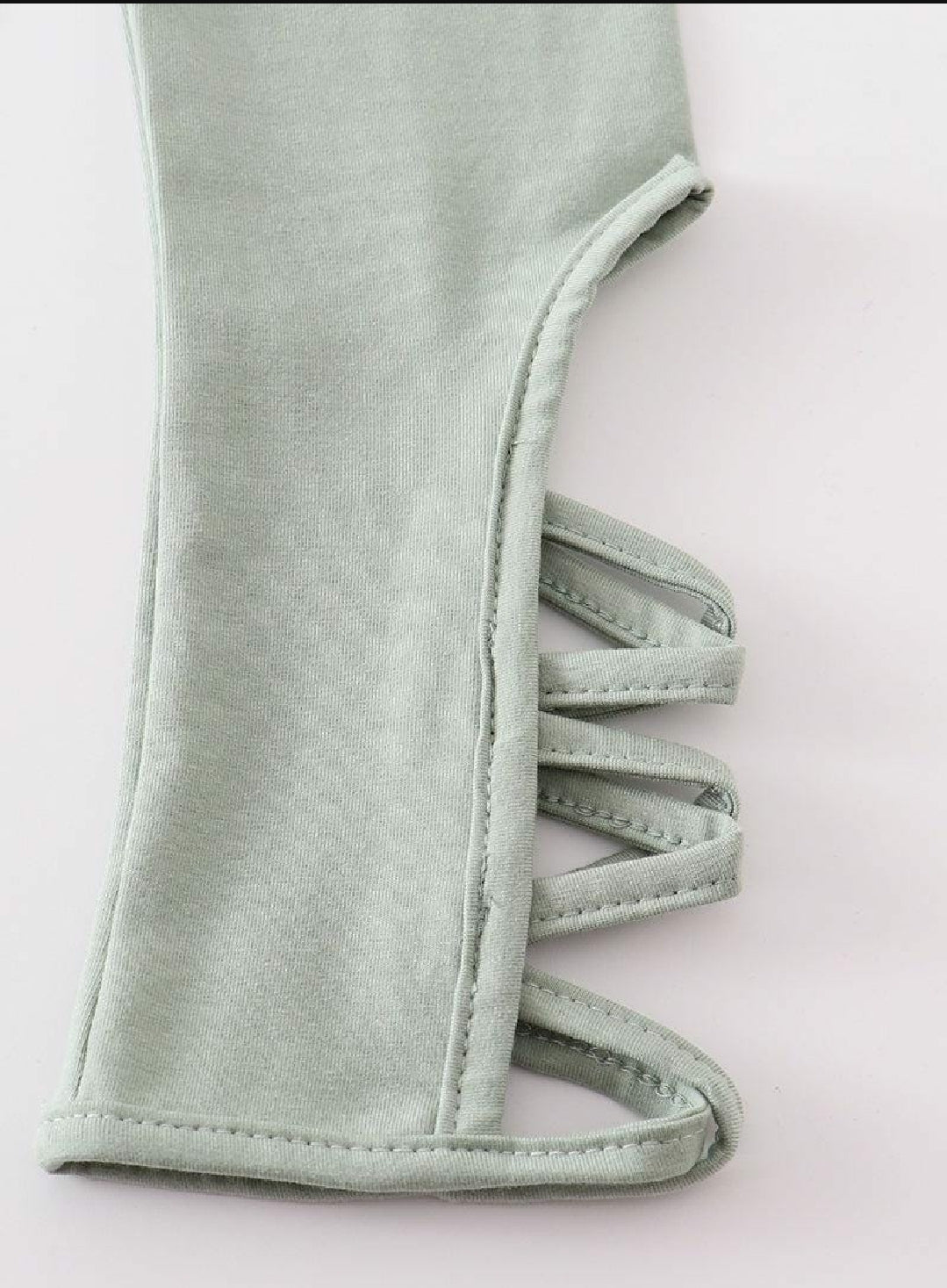 Girl's Boutique Sage Green Hollow Out Leggings Dance Sports