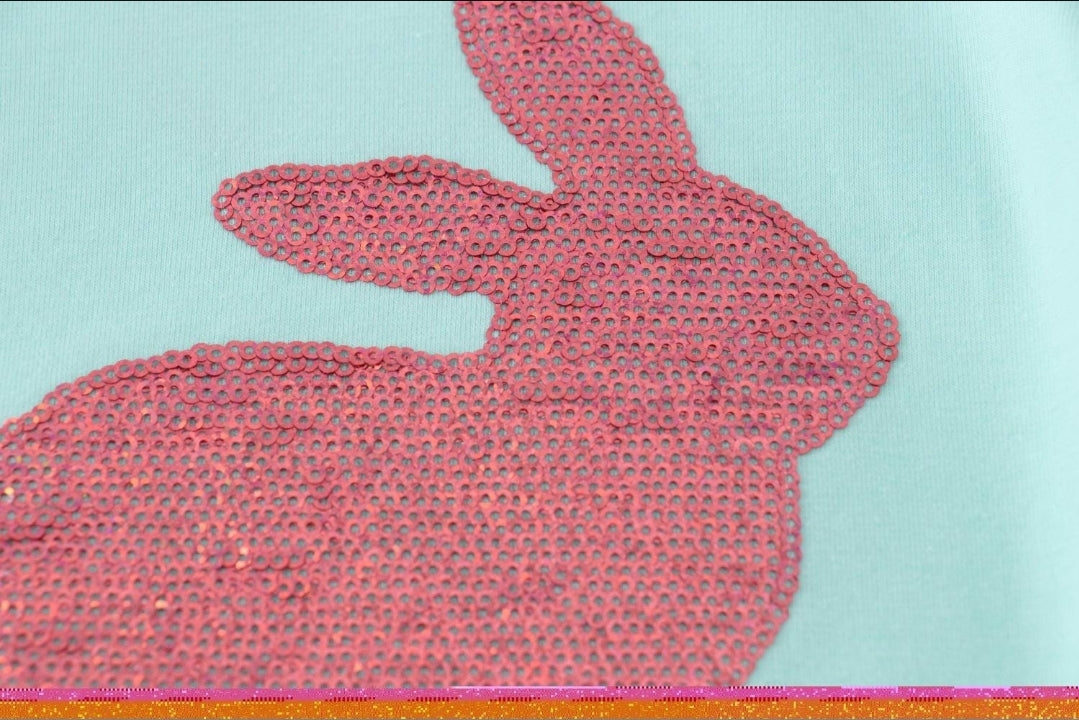 Girl's Boutique Mint Easter Sequin Pink Bunny Bubble Romper Matching Sibling
