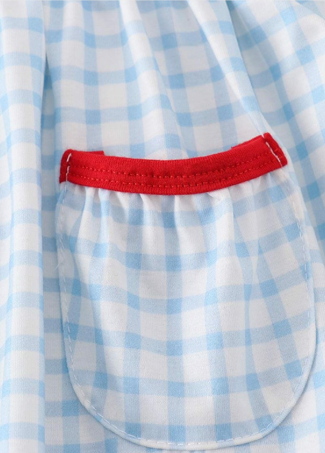 Girl's Boutique Patriotic Checkered Flag Red And Blue 2 Piece Short Set Embroidery Embroidered 4th of July Sibling Matching