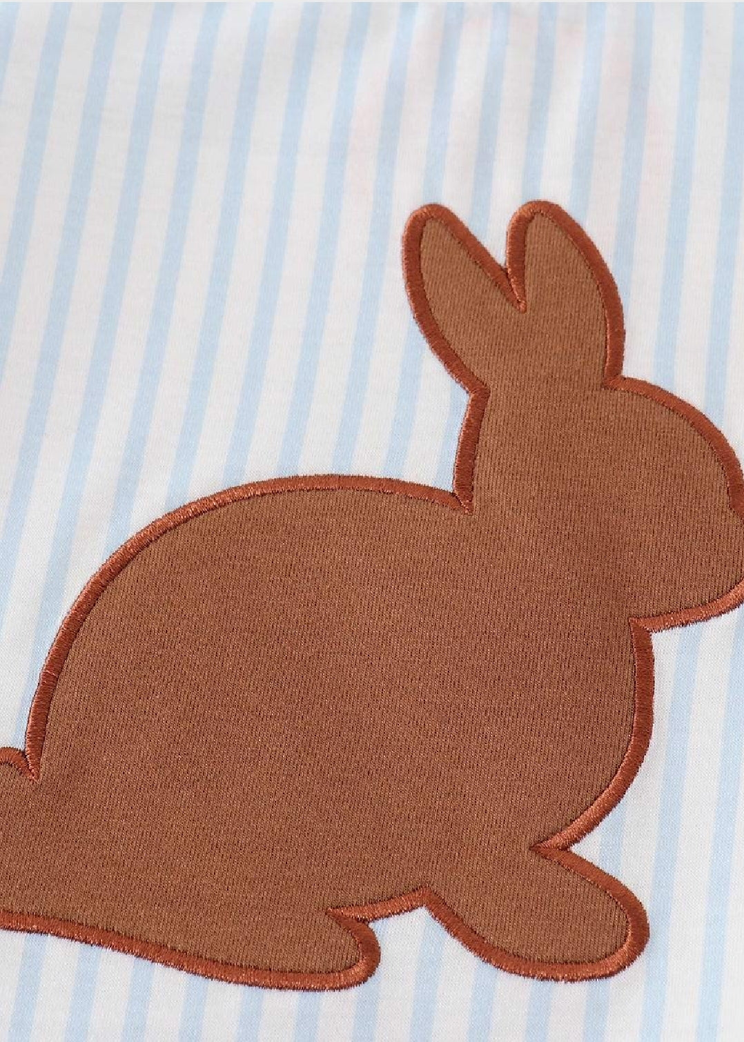 Boy's Boutique Easter Blue Chocolate Bunny Bunnies Applique Embroidered Embroidery Two Piece Short Set Outfit Matching Sibling