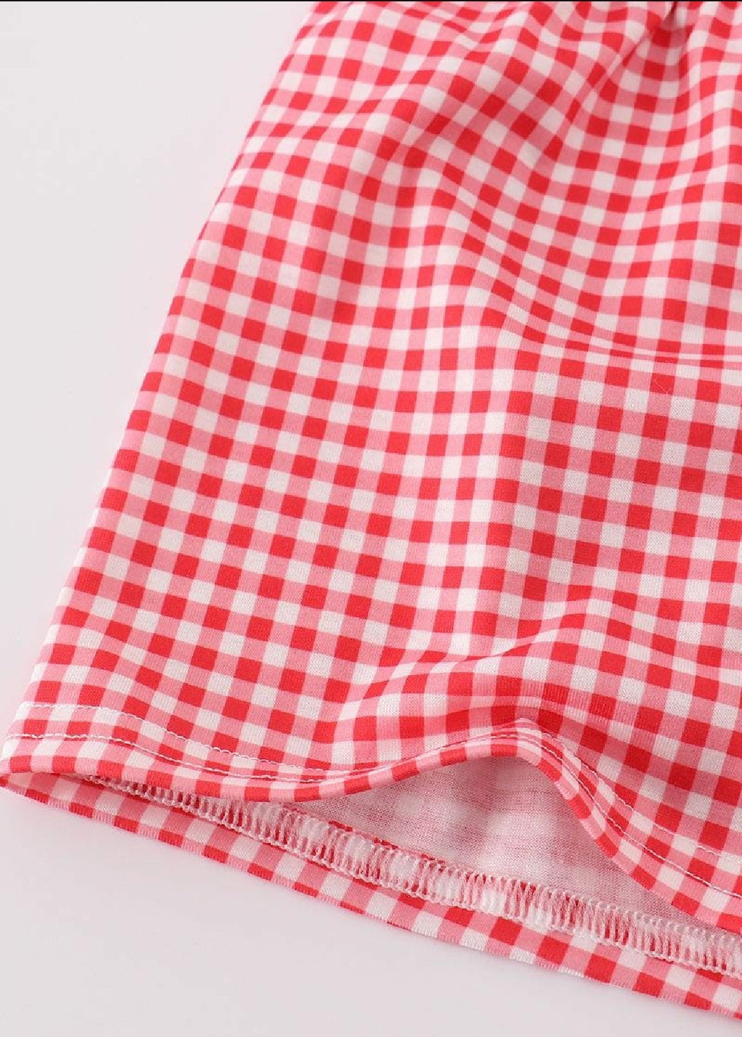 Boy's Boutique Red Farm E-I-E-I-O Applique Checkered Embroidered Embroidery Short Set Matching Sibling