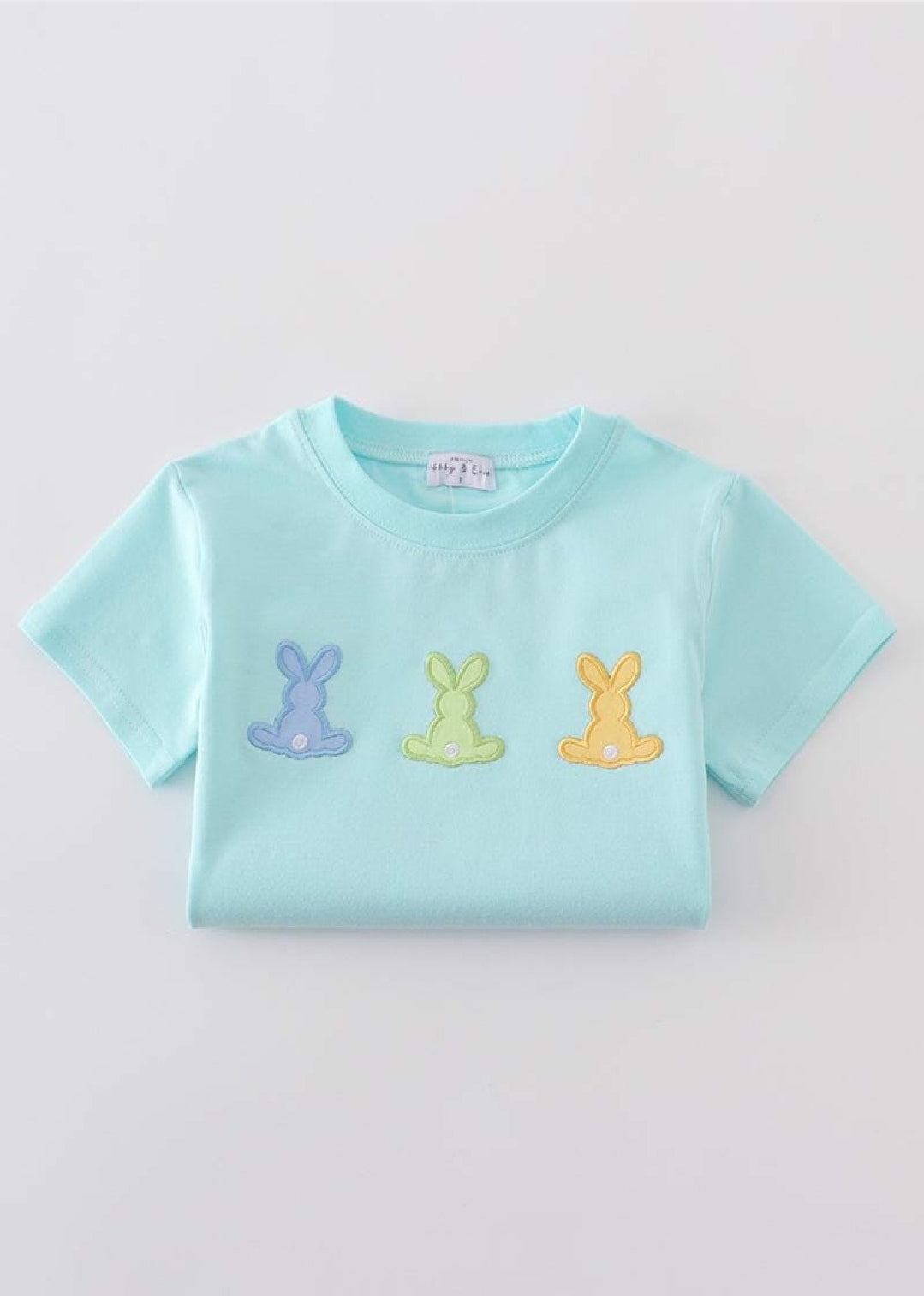 Boy's Boutique Premium Mint Easter Bunny Embroidered Boy Top Matching Sibling