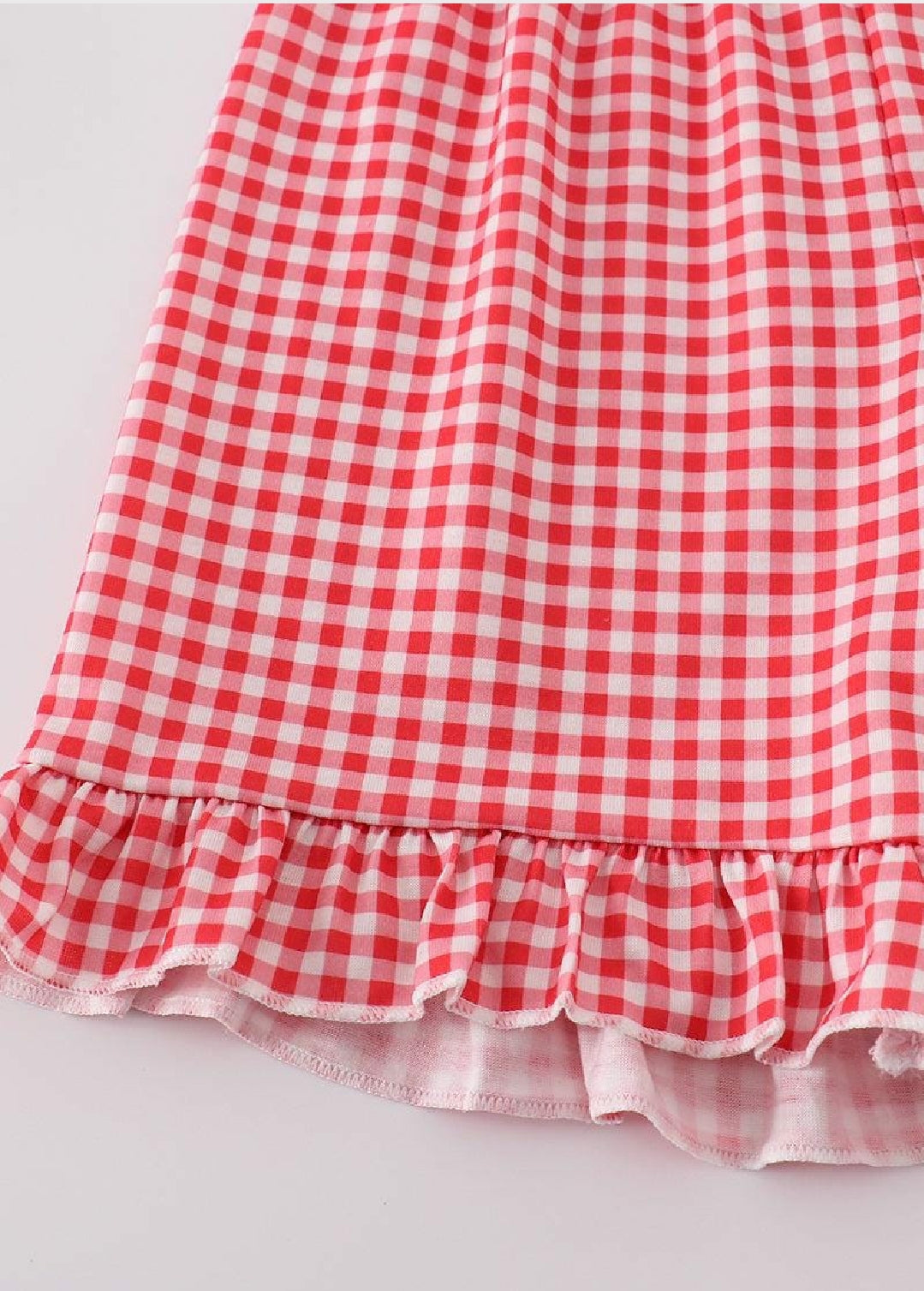 Girl's Boutique Red Farm E-I-E-I-O Applique Checkered Embroidered Embroidery 2 Piece Set Matching Sibling