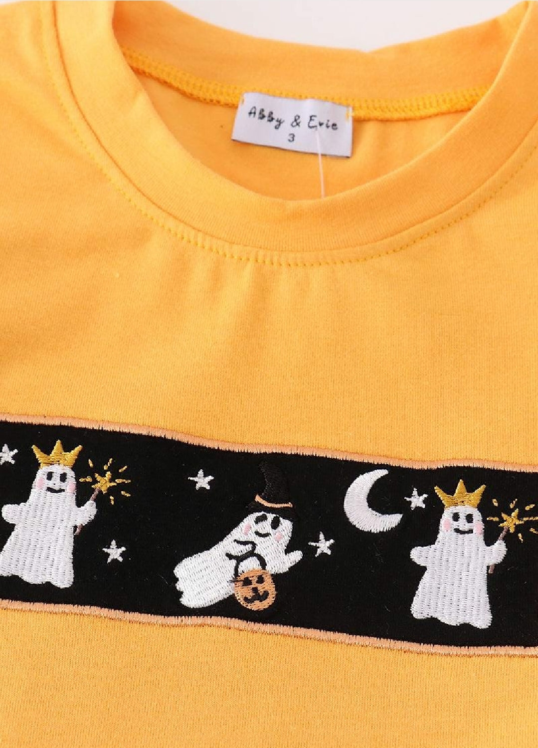 Boy's Boutique Cotton Plaid Halloween Ghost Embroidered Embroidery Two Piece Pant Set Sibling Matching
