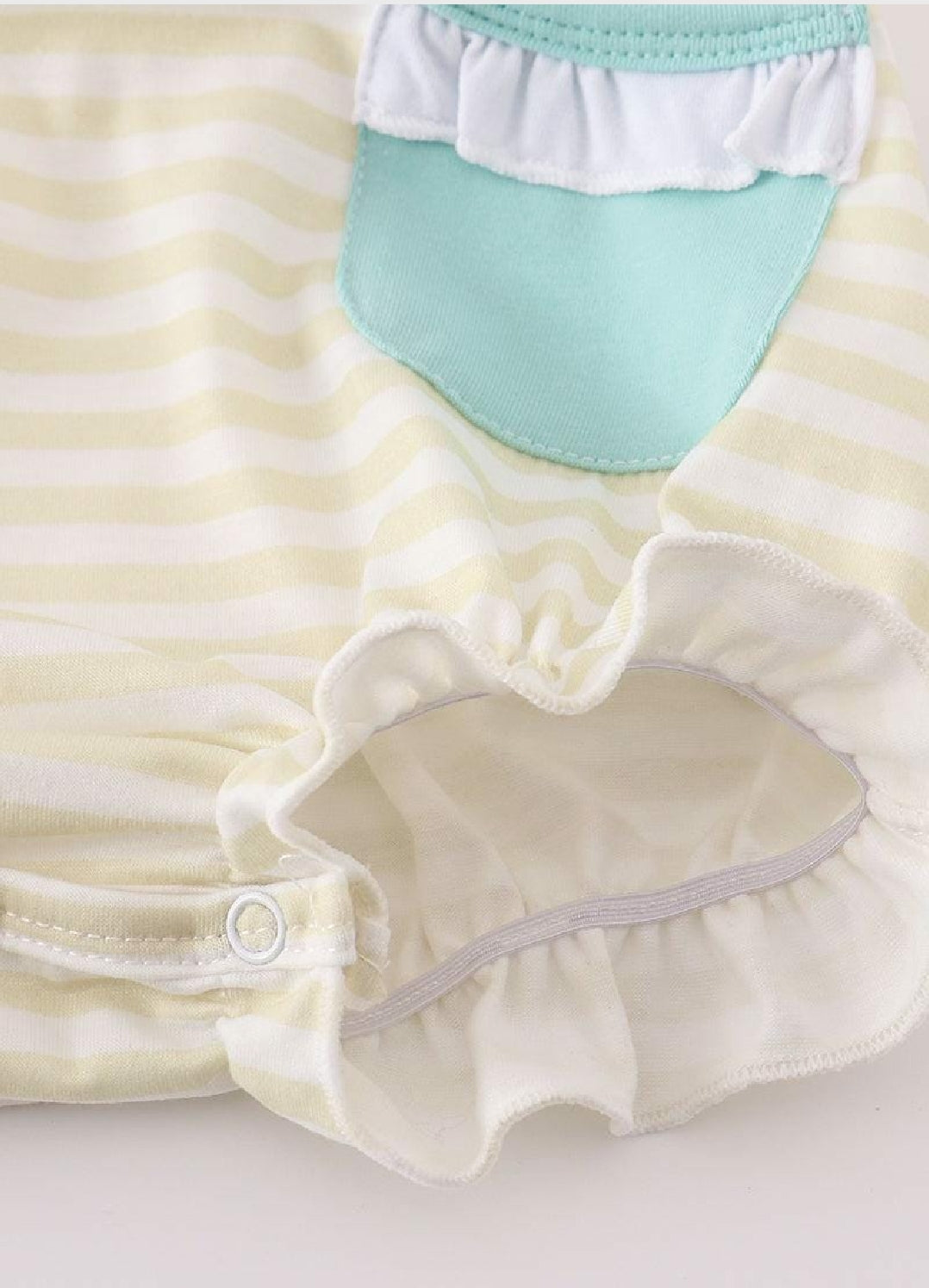 Girl's Boutique Yellow Bunny Embroidery Stripe Embroidered Romper Outfit Matching Sibling