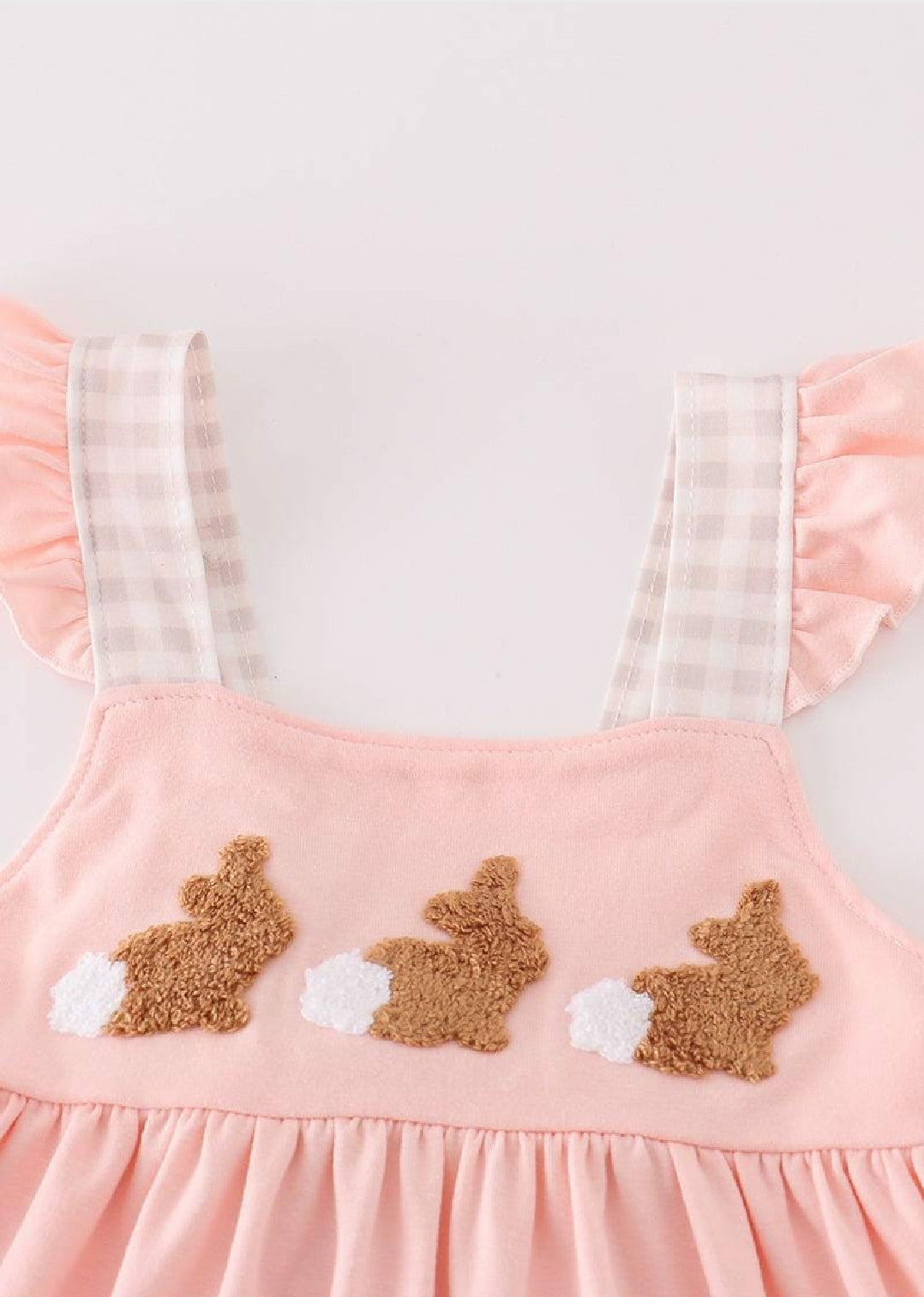 Girl's Boutique Pink Easter Bunny French Knot Girl Embroidered Embroidery Dress Matching Sibling