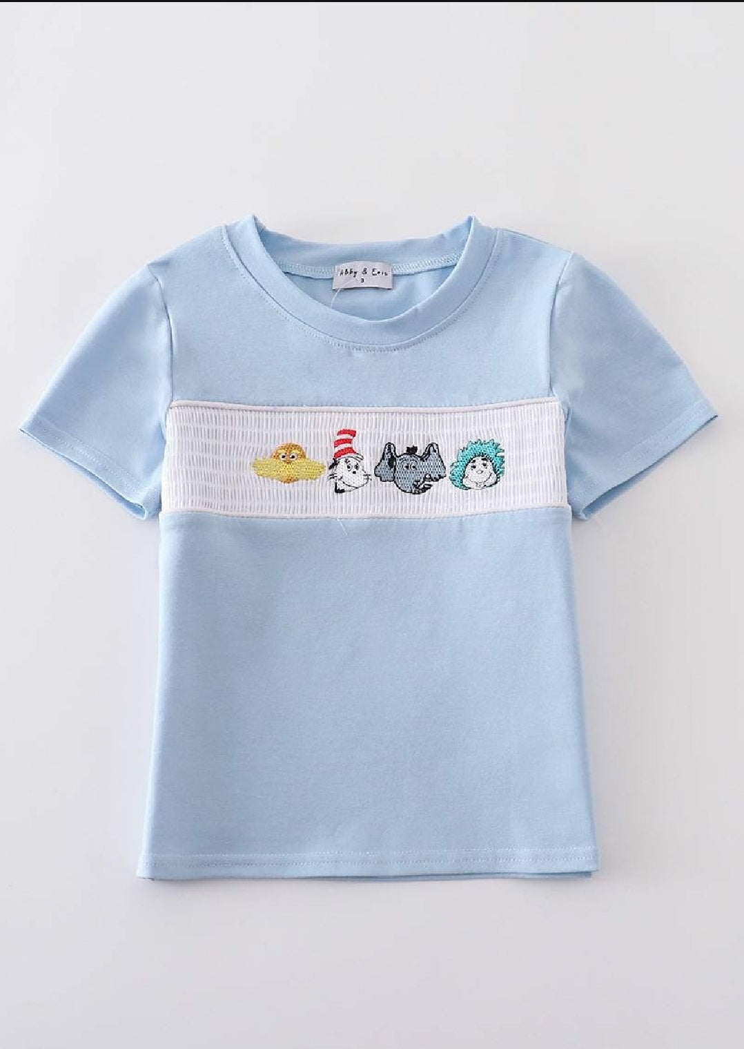 Boy's Rainbow Back To School Character BTS Embroidered Embroidery Top Summer Sibling Matching