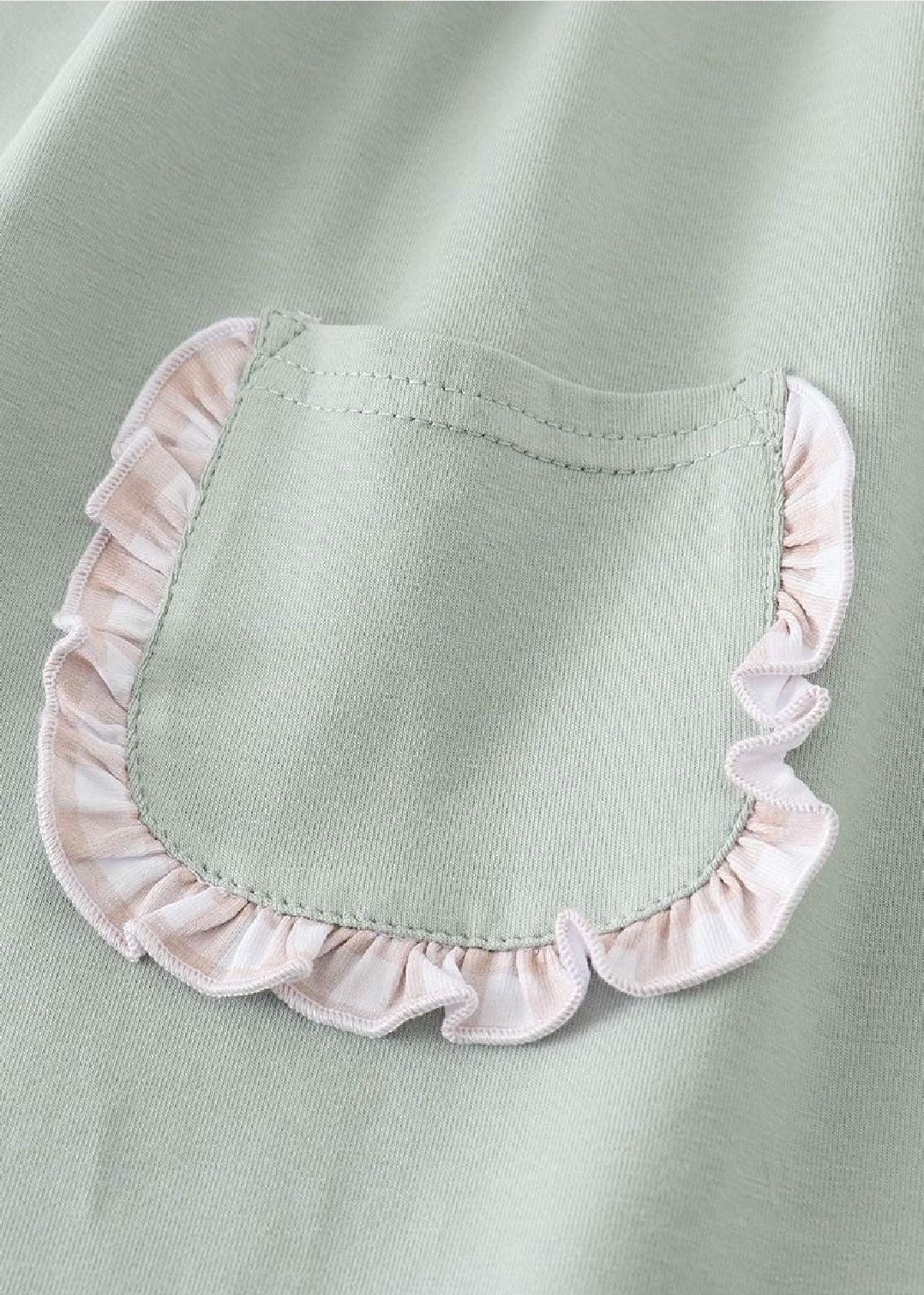 Girl's Boutique Premium Cotton Green Turkey Embroidered Embroidery Pocket Dress Matching Sibling