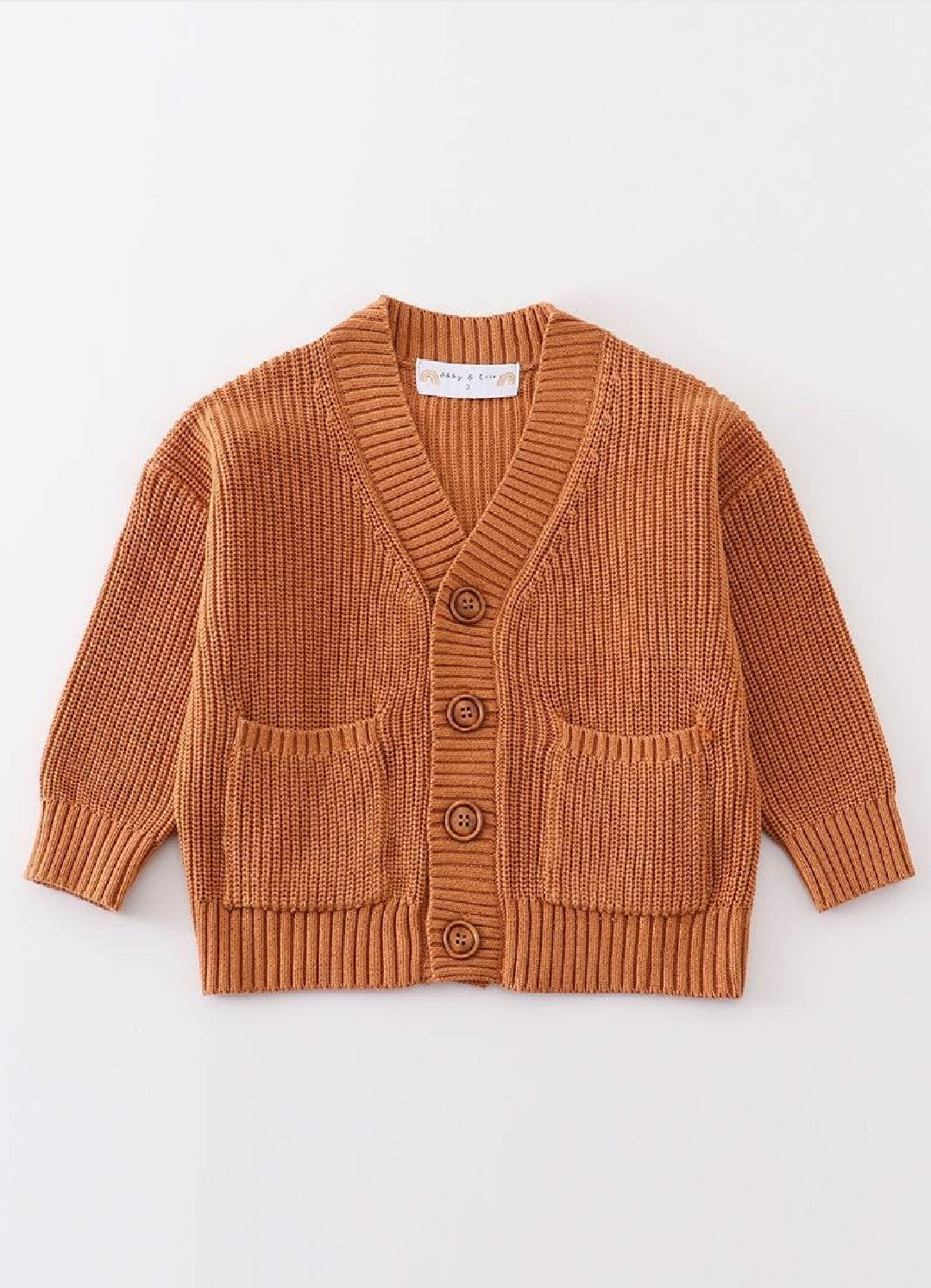 Girl's or Boy's Boutique Khaki Pocket Cardigan Sweater Matching Sibling