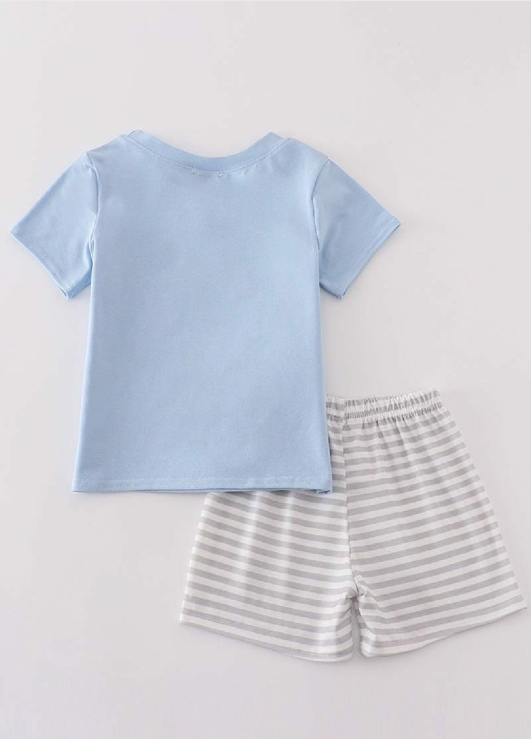 Boy's Boutique Blue Easter Bunny Golf Cart Applique 2 Piece Outfit Set Matching Sibling