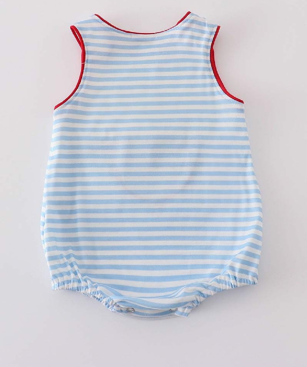 Boy's Boutique Patriotic Mouse Character Flag Red And Blue Romper 4th of July Sibling Matching