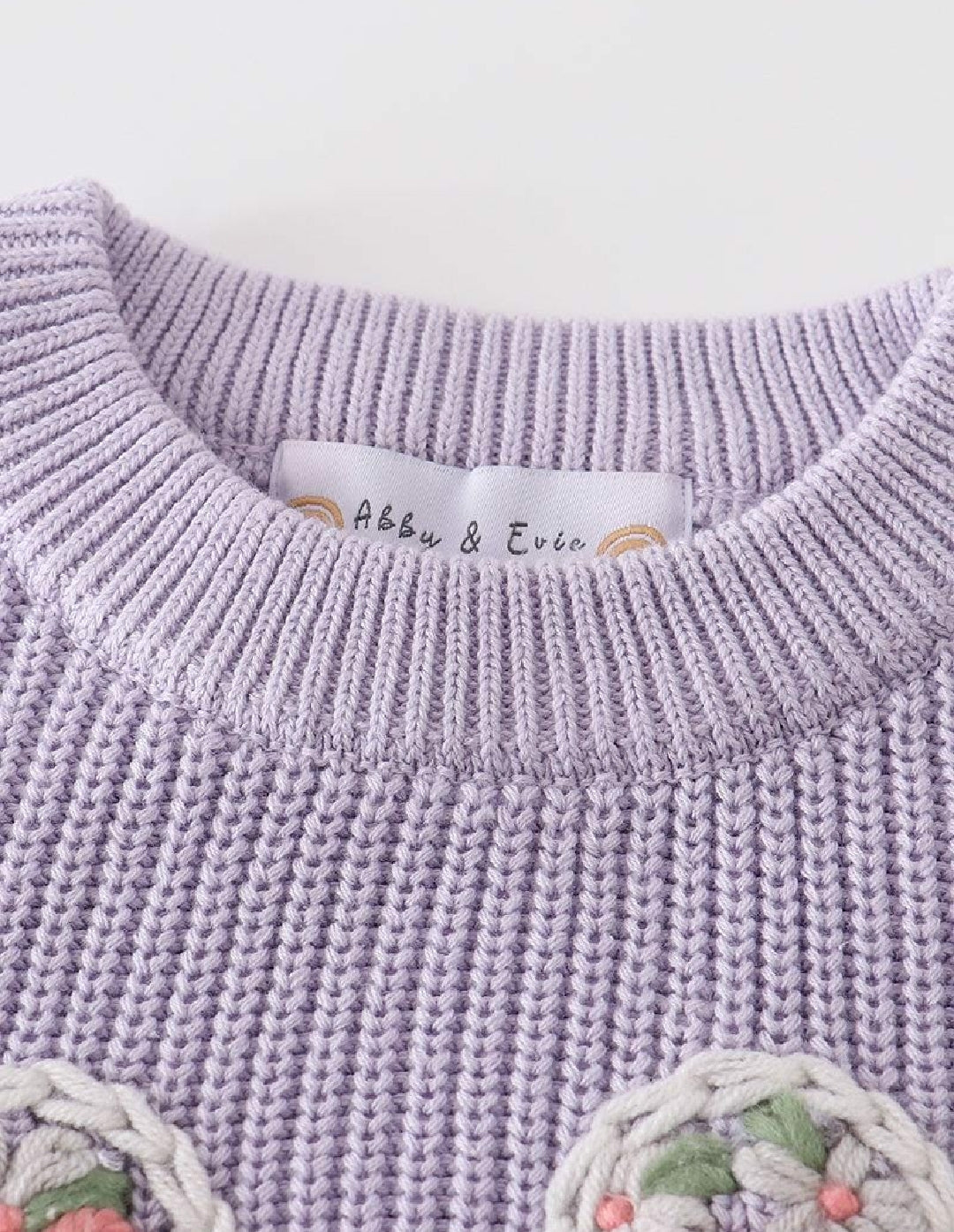Girl's Boutique Easter Purple Hand-Embroidery Bunny Pullover Sweater Matching Sibling