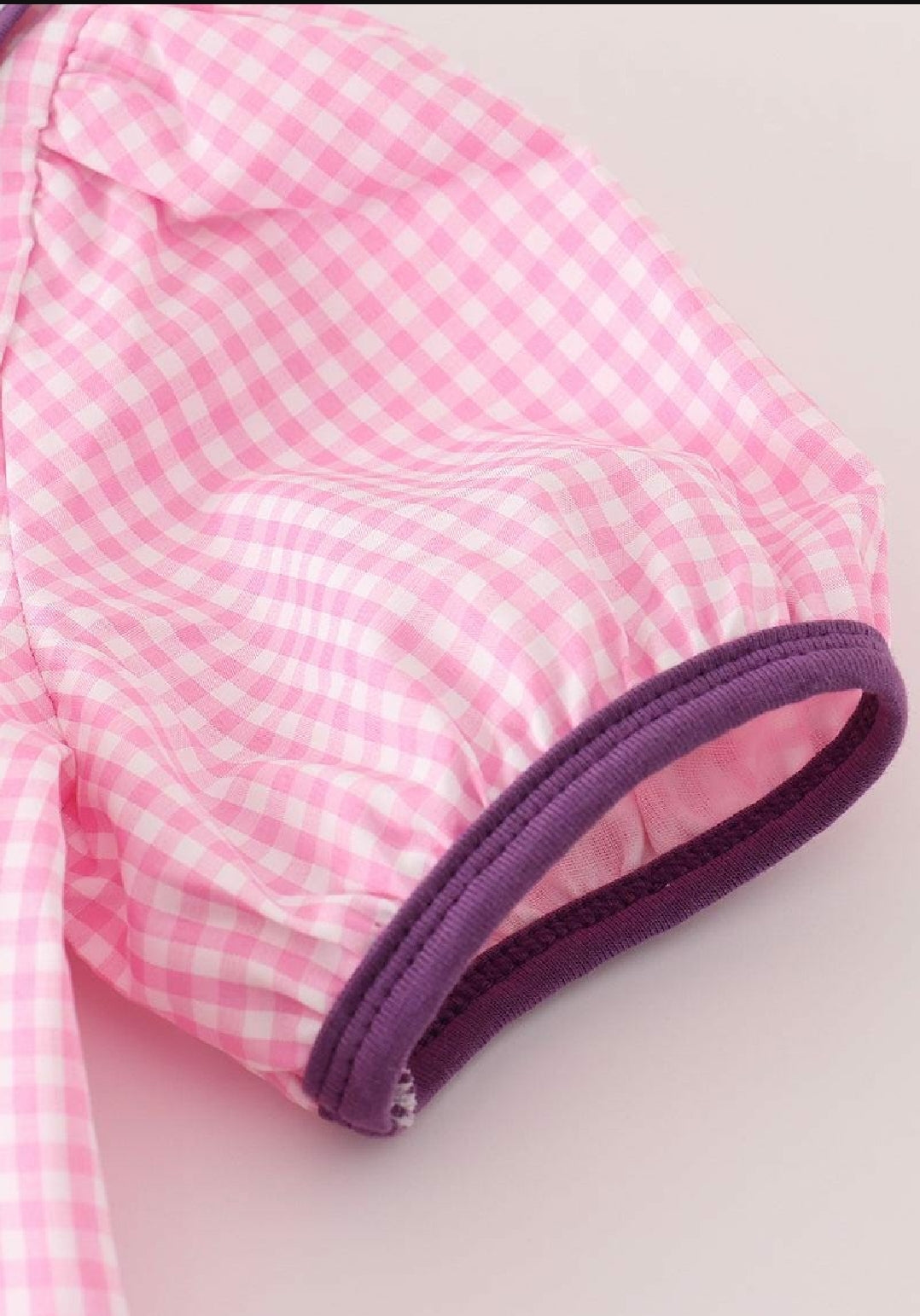 Girl's Boutique Cotton Pink And Purple Plaid Halloween Embroidered Dress Matching Sibling