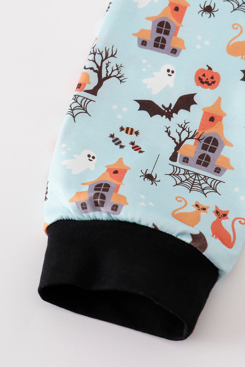 Boy's Boutique Blue Ghost Bats Halloween Lounge Set Matching Sibling