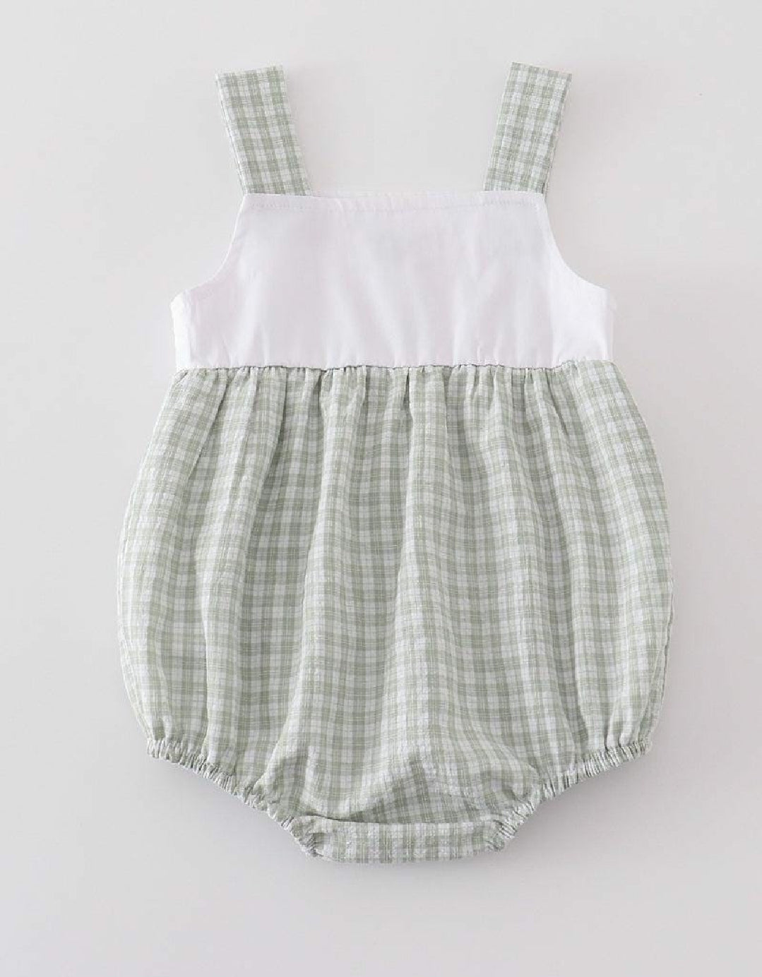 Boy's Boutique Premium Cotton Sage Easter Bunny Embroidered Bubble Romper Outfit Matching Sibling